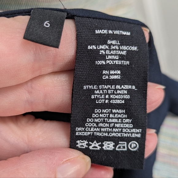 Theory Womens Multicolor Textured Linen Blazer - Picture 4 of 6